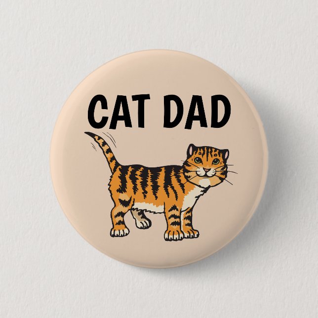 BADGE ROND 5 CM CHAT DAD GINGER BOUTONS CHAT (Devant)