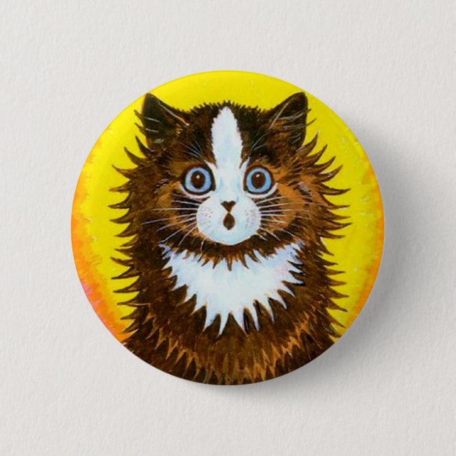 Badge Rond 5 Cm Chat d'arc-en-ciel (Devant)