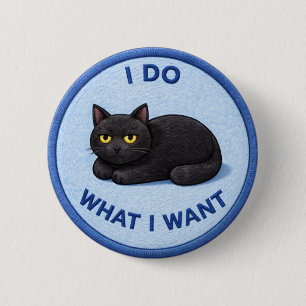 Badge Rond 5 Cm Chat d'attitude