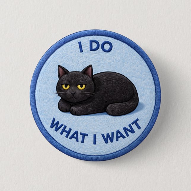 Badge Rond 5 Cm Chat d'attitude (Devant)