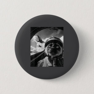 Badge Rond 5 Cm Chat d'avion idiot Pilote de Jet Selfie Siamois Co