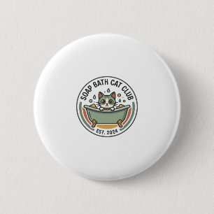 Badge Rond 5 Cm Chat de bain savon POD Art Vector - Club Chat de B
