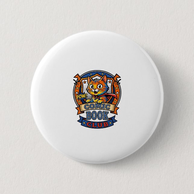 Badge Rond 5 Cm Chat de Bande Dessinée Idée Cadeau Maman Chat - Ch (Devant)