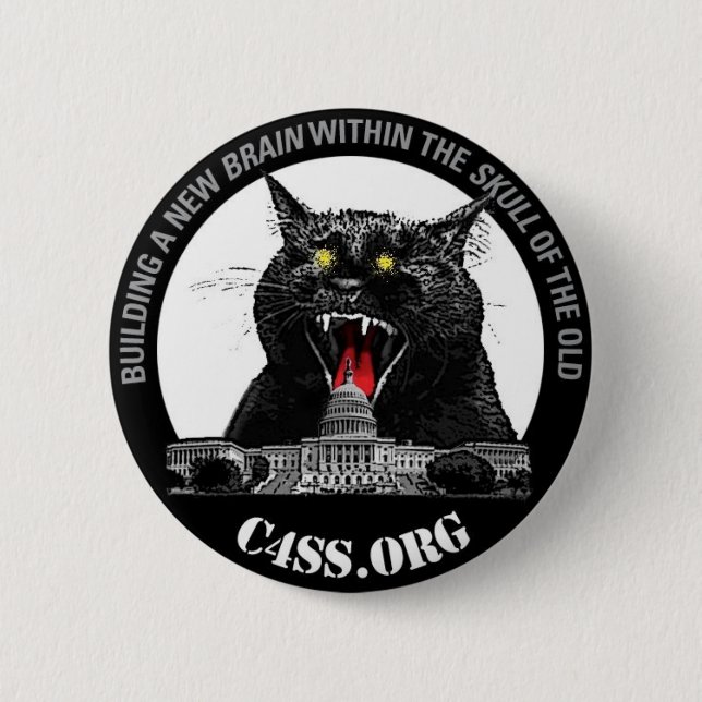Badge Rond 5 Cm Chat de C4SS Lazer sur un bouton (Devant)