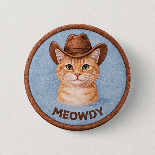 Badge Rond 5 Cm Chat de campagne (Devant)