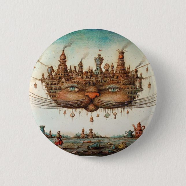 Badge Rond 5 Cm Chat de Cheshire (Devant)