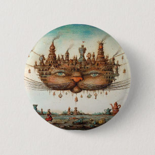 Badge Rond 5 Cm Chat de Cheshire