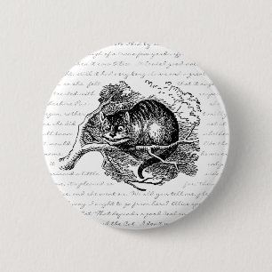 Badge Rond 5 Cm Chat de Cheshire - nous sommes tous fous ici