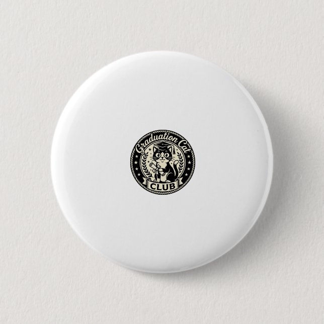 Badge Rond 5 Cm Chat de fin d'études Chat drôle Graphique - Chat d (Devant)