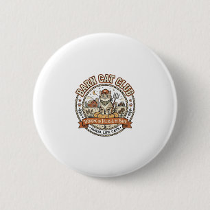 Badge Rond 5 Cm Chat de grange Club Chat Agriculteur Animal de fer