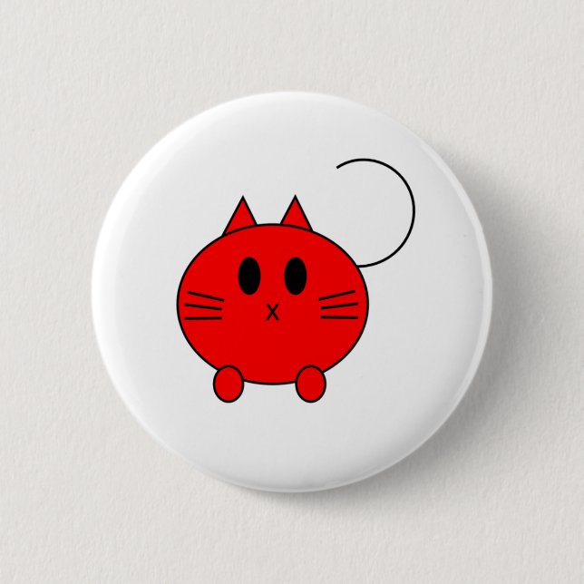 Badge Rond 5 Cm Chat de Kawaii Neko Linux (Devant)