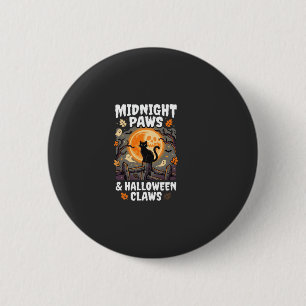 Badge Rond 5 Cm Chat de la Lune de la Malice d'Halloween