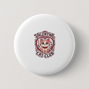 Badge Rond 5 Cm Chat de la Saint-Valentin Dessin drôle pour amateu