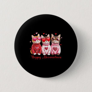 Badge Rond 5 Cm Chat de la Saint-Valentin Joyeux Meowentines Cœur