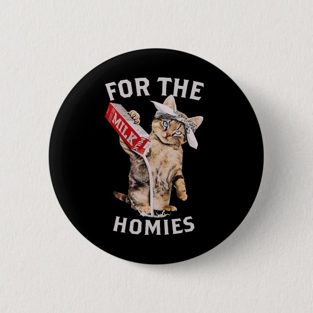 Badge Rond 5 Cm Chat De Lait Pour Les Hommes (Devant)