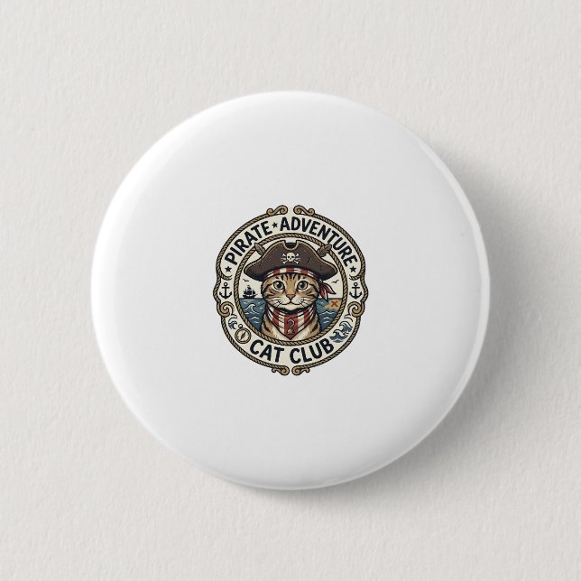 Badge Rond 5 Cm Chat de l'aventure pirate POD Art Vector - Avent P (Devant)
