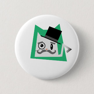 Badge Rond 5 Cm Chat de monocle