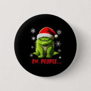 Badge Rond 5 Cm Chat de Noël drôle Ew personnes amateurs de chat M