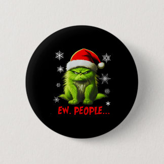 Badge Rond 5 Cm Chat de Noël drôle Ew personnes amateurs de chat M
