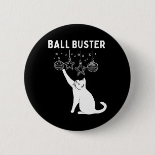 Badge Rond 5 Cm Chat de Noël Ll Buster Ornements de Noël Drôle de