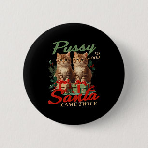 Badge Rond 5 Cm Chat de Noël osé drôle blague canular humour