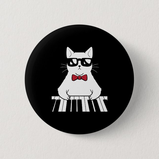 Badge Rond 5 Cm Chat de piano (Devant)