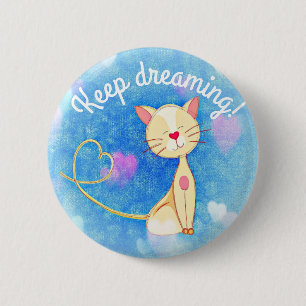 Badge Rond 5 Cm Chat de rêve