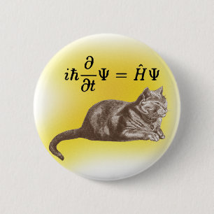 Badge Rond 5 Cm Chat de Schrodinger