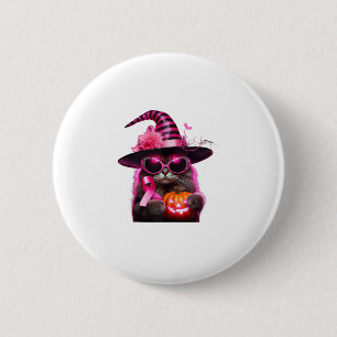 Badge Rond 5 Cm Chat de sensibilisation au cancer du sein Hallowee