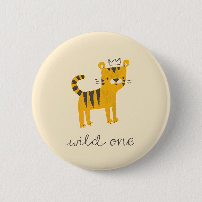 Badge Rond 5 Cm Chat de tigre sauvage (Devant)