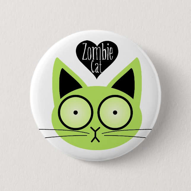 Badge Rond 5 Cm Chat de zombi (Devant)