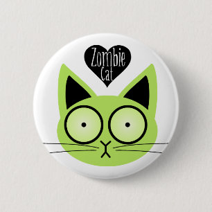 Badge Rond 5 Cm Chat de zombi