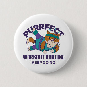 Badge Rond 5 Cm Chat d'entraînement Whimsical