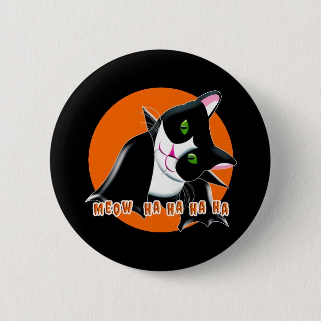 Badge Rond 5 Cm Chat d'Halloween (Devant)
