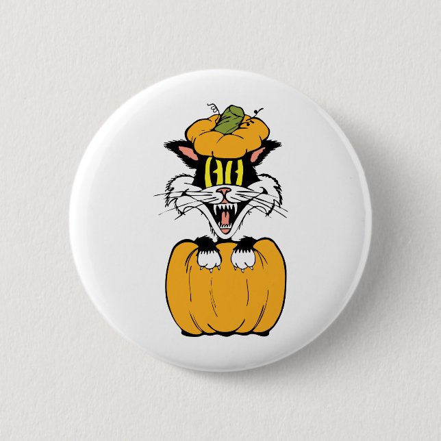 Badge Rond 5 Cm Chat d'Halloween (Devant)