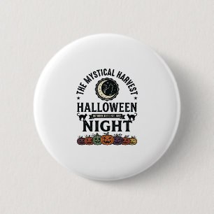 Badge Rond 5 Cm Chat d'Halloween Chats noirs Citrouilles Vintage D
