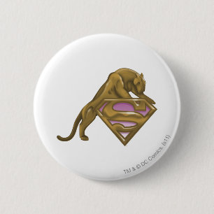 Badge Rond 5 Cm Chat d'or de Supergirl