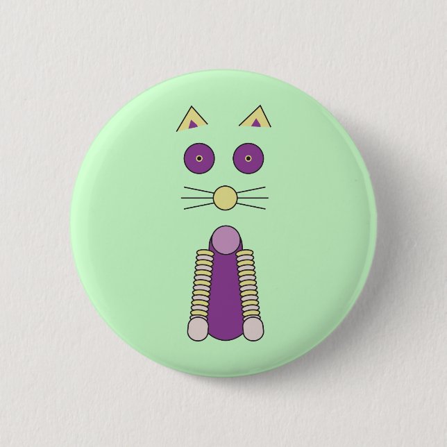 Badge Rond 5 Cm Chat doux (Devant)