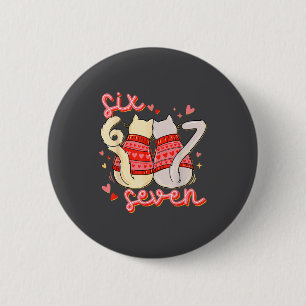 Badge Rond 5 Cm Chat Drôle 67 Mème Six Sept Langue Gen Alpha Saint