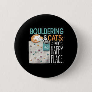 Badge Rond 5 Cm Chat drôle de bloc – Escalade et amateur de chat