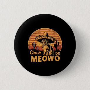 Badge Rond 5 Cm Chat drôle de Cinco De Mayo Hommes Femmes Cinco De