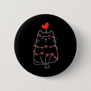 Badge Rond 5 Cm Chat drôle de la Saint-Valentin Chat amateur de co