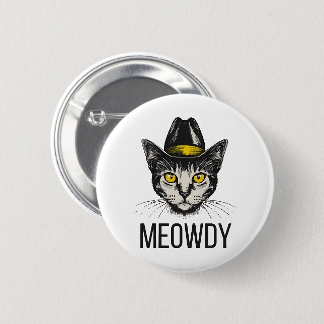 Badge Rond 5 Cm Chat Drôle de Miaou (Devant & derrière)