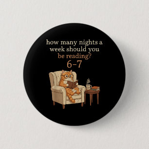 Badge Rond 5 Cm Chat Drôle Lisant 6-7 Mème Professeur d'Anglais Li