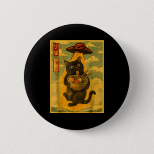 Badge Rond 5 Cm Chat Drôle Ramen Ufo Anime Japonais Pour Hommes Fe