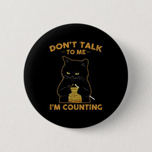 Badge Rond 5 Cm Chat Drôle Tricote Chemise Ne Me Parlez Pas Je Com