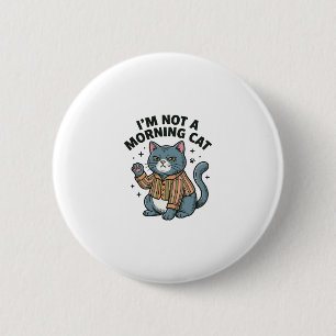 Badge Rond 5 Cm Chat du matin Gravure vintage T-shirt drôle de cha