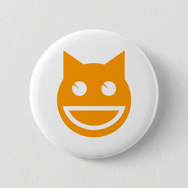 Badge Rond 5 Cm Chat Emoji souriant (Devant)