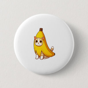 Badge Rond 5 Cm Chat en costume de banane