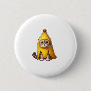 Badge Rond 5 Cm Chat en costume de banane